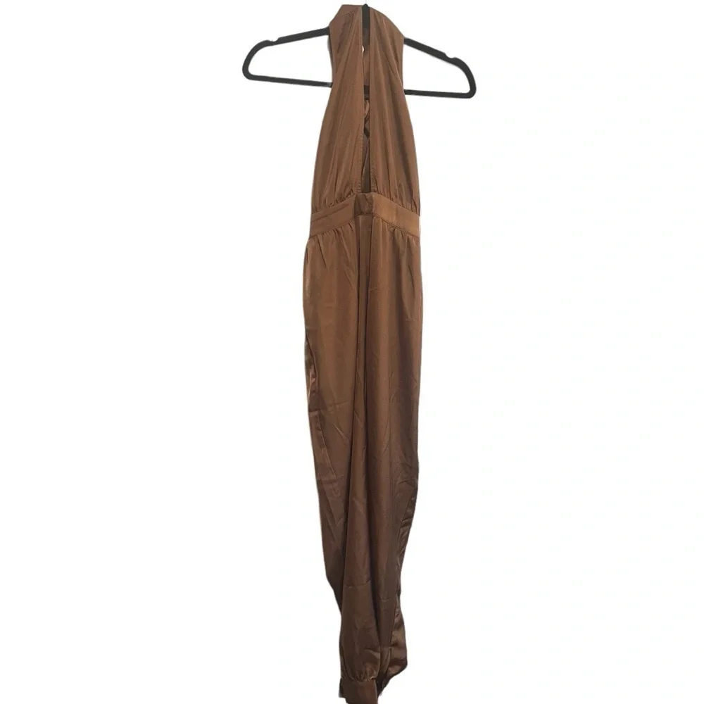 Showpo Wendilyn
Halterneck Jumpsuit  in Rust, New with Tags_4